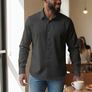 801 MENS BLACK 3XL BUTTON DOWN SHIRT